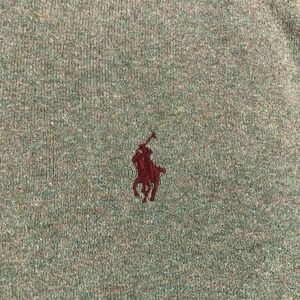 Polo Ralph Lauren Sweater Mens 2XL XXL Green Army Pima Cotton Knit V Neck Jumper